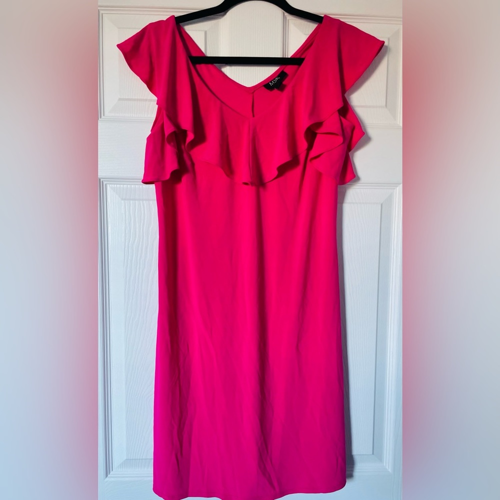 MSK Cold Shoulder Hot Pink Dress